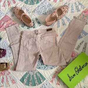 AG Adriano Goldschmied Women's Tan Stevie Slim Straight Leg Jeans 26R